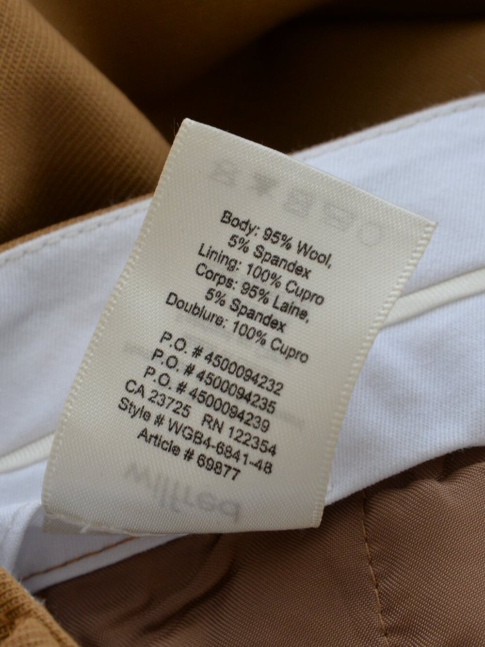 Aritzia Wilfred Tan Wool Tailored Pants Sz 10 - Picture 8 of 8